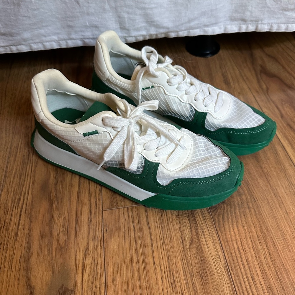 Zara green and white sneakers